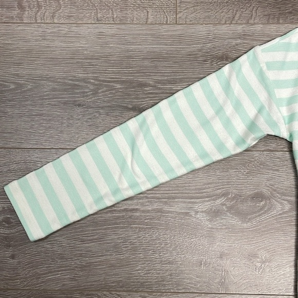 NWT T by Talbots Mint Green White Striped Mockneck Pullover Drawstring Hem XS - Picture 5 of 16